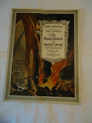 Theater Program 1923 The Hunchback Of Notre Dame Carl Laemmle Presented