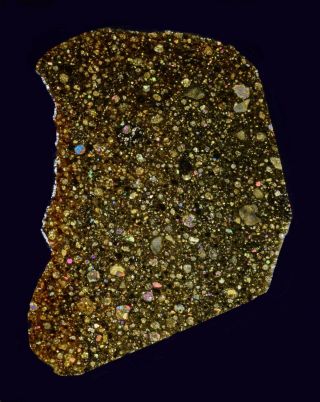 Meteorite Thin Section - NWA 753 (R3.  9) - rare Rumuruti chondrite 2