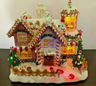 Rare 2005 Christmas Fiber Optic " Gingerbread House " Sam 