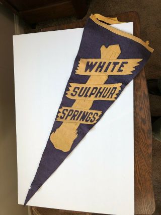White Sulphur Springs,  Montana - 1930/40s Destination Souvenir Felt Pennant/banner