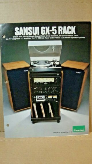 1970s Sansui Gx - 5 Rack Booklet With Specs Sr333 Ax7 Spx6000 Spl800,