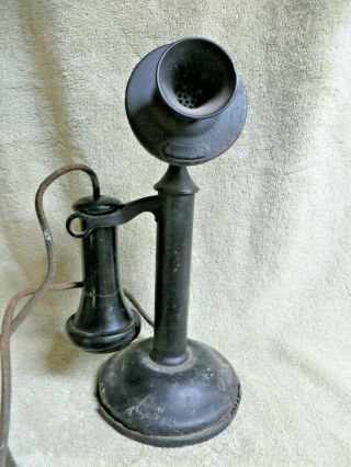 Antique Western Electric Candlestick Telephone With Damage