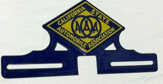 Porcelain Aaa Calif.  State Auto Assn.  License Plate Topper Gm Ford Chevy Mopar