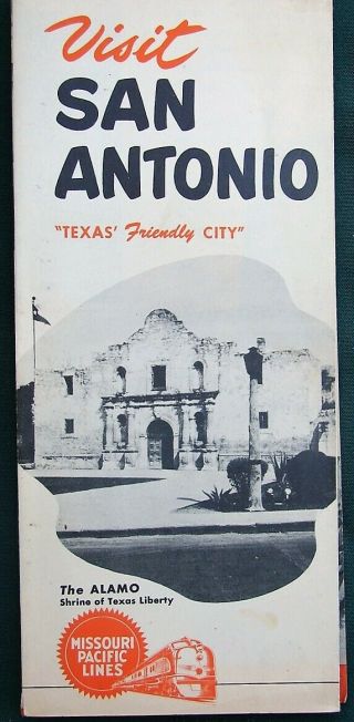Visit San Antonio Texas 1940s Missouri Pacific Lines Railroad Tourist Booklet