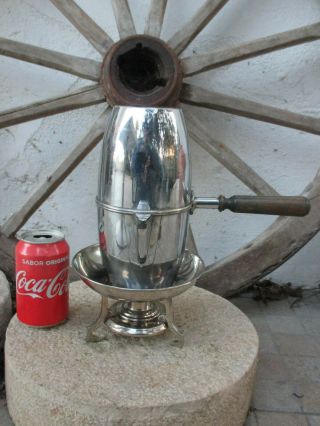 True Vintage in Brass Chromed With Stand & Burner Vacuum Coffee Maker Moka 2