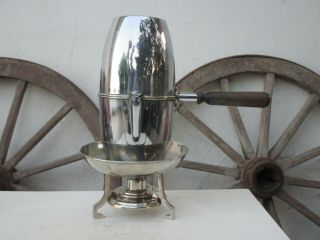 True Vintage in Brass Chromed With Stand & Burner Vacuum Coffee Maker Moka 6