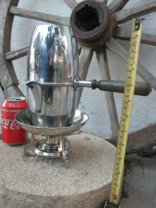 True Vintage in Brass Chromed With Stand & Burner Vacuum Coffee Maker Moka 8