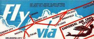 Universal Air Lines System Blotter Late 1920 