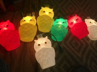 Vintage Blow Mold Large 7” Owl Patio Lights String Camping Party RV Retro 70s 2