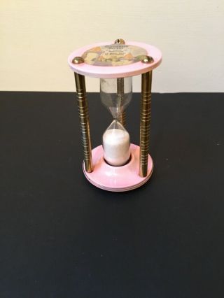 Vintage Pink Plastic Egg Hour Glass Timer Enchanted Forest Maryland Souvenir
