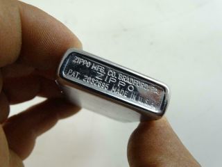 Vintage Zippo Cigarette Lighter Brushed Chrome Patent 2032695 1940s Old 4