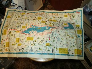 Big Bear Lake California Vintage Travel Brochure map 1947 2