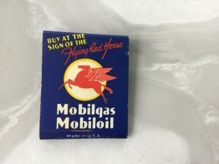 Vintage Full Matchbook,  Mobilgas Mobiloil French’s Service Station Jonesboro,  Ark