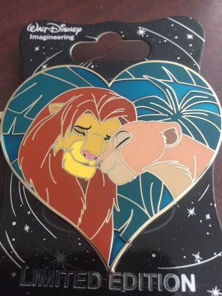 Disney Wdi Le250 Pin Valentines Day Heart Lion King Simba Nala Can You Feel Love