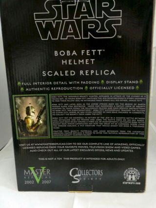 Star Wars Master Replicas Boba Fett Helmet 45 Scaled c/w box 2