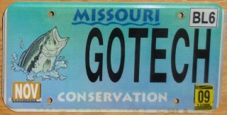 2009 Missouri Specialty License Plate Number Tag – Conservation