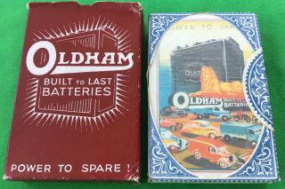 Tax Wrapped Vintage OLDHAM BATTERIES Advertising Playing Cards SPHINX Car 3