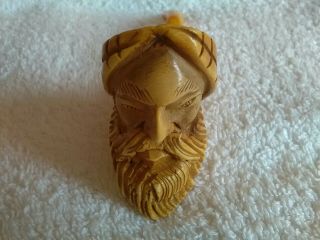 VINTAGE MEESCHAUM CARVED TURKISH HEAD PIPE AND CASE. 2
