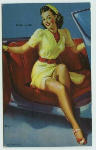 1940s Mutoscope Card Yankee Doodle Girls " Sport Model "