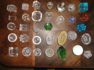 32 Glass Open Salt Dip/cellar 1 With A Cover And Spoon No Chips Some Vintage