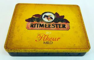 Ritmeester 20 Pikeur Mild Vintage Cigar Tin Holland Tobacco Box Collectable 3