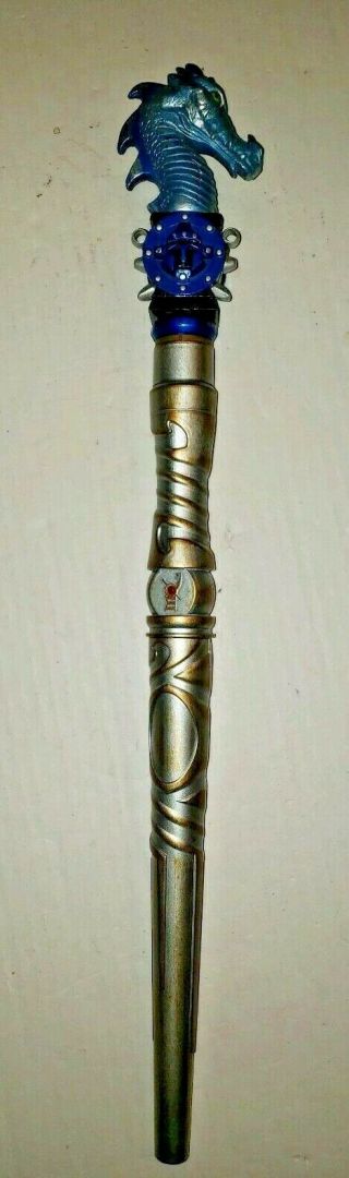 Silver & Gold Magiquest Wand with a Blue Dragon Topper - Great Wolf Lodge - 2005 2