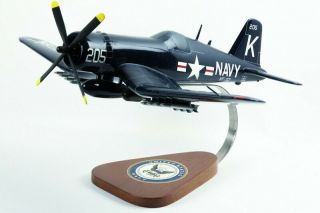 Usn F4u - 4 Corsair Desk Top Display Model 1/26 Mc Airplane W/ Stand And Navy Sign