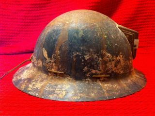 Vintage MSA 50 ' s or 60’s Coal Miner ' s Hard Hat Helmet Brown Bakelite with Liner 4