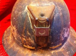 Vintage MSA 50 ' s or 60’s Coal Miner ' s Hard Hat Helmet Brown Bakelite with Liner 5