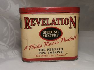 Vintage Revelation Smoking Mixture Pipe Tobacco Tin Philip Morris & Co Ltd Usa