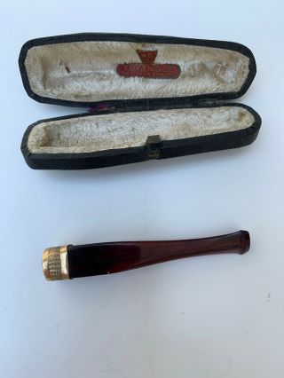 Vintage Wdc Triangle Bakelite Cigar Holder With Case