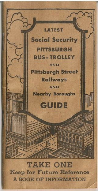 Social Security Bus - Trolley And Street Railways Guide In Pittsburgh Pa 1939