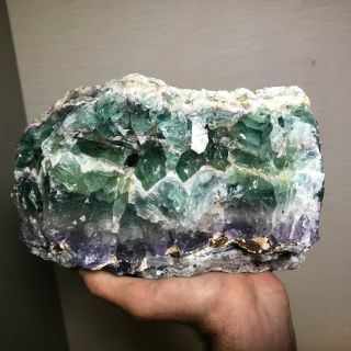 Aaa Gem Transparent Purple Green Fluorite Rough 16.  5 Lbs - Argentina