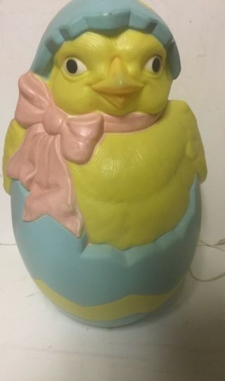 Blow Mold Easter Chick In Egg