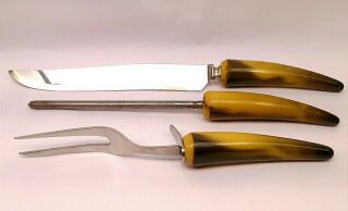Sheffield Cutlery Carving Set Knife Fork Sharpener Stainless Steel Bakelite