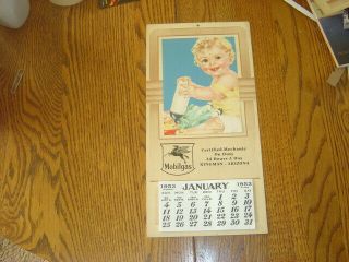 1953 Mobilgas Calendar - Baby & Dolly