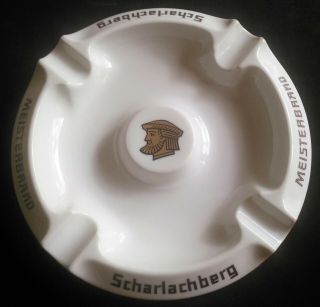 Vintage Large 8 1/2 " Porcelain Scharlachberg Meisterbrand Cigar Ashtray -
