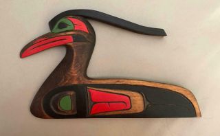 Northwest Coast First Nations Native,  Wood Art Carved Loon Signed Archie Patrick