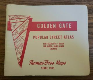 1981 Golden Gate Thomas Bros Street Atlas San Francisco Marin San Mateo Vintage