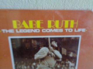 Rare BABE RUTH BASEBALL HOF record album Legend Comes To Life 3
