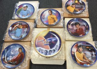 Rare Star Trek Hamilton Plate Spock Kirk Chekov Mccoy Scotty Sulu Uhura