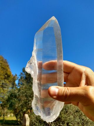 - 7 4/5 " Large Yang Isis Lemurian Crystal Quartz From Brazil 1.  9 Lb