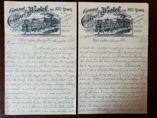 White Sulphur Springs,  Wv Greenbrier 1890 Grand Central Hotel Letter