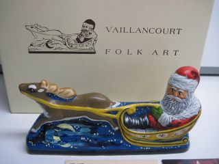 Vaillancourt Folk Art Santa Sleigh 10th Anniversary Edition 1994 Box Signed