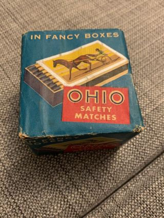Vintage 10 Pack Of Ohio Safety Matches Fancy Boxes Rare Wadsworth Usa