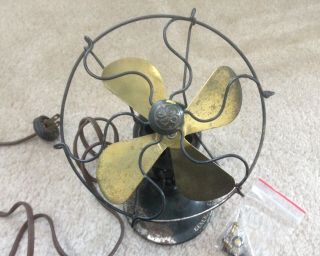 Vintage Ge Fan 6 Inch Series G Brass Blades For Restoration