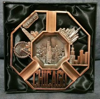 Chicago Souvenir 4.  75 Bronze Ashtray