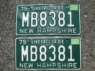 1978 N.  H.  License Plates Mb8381 Pair