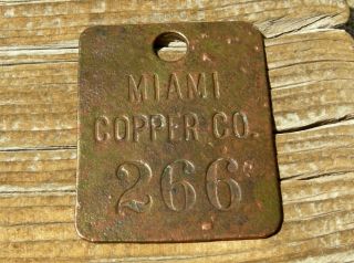 Ca 1900s Miami Arizona (gila Co Nr Globe Az) " Miami Copper Co " Mining Mine Tag