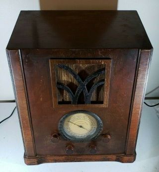 MONTGOMERY WARD AIRLINE RADIO 1936 TOMBSTONE 62 - 177 GLASS DIAL REPAIR 6